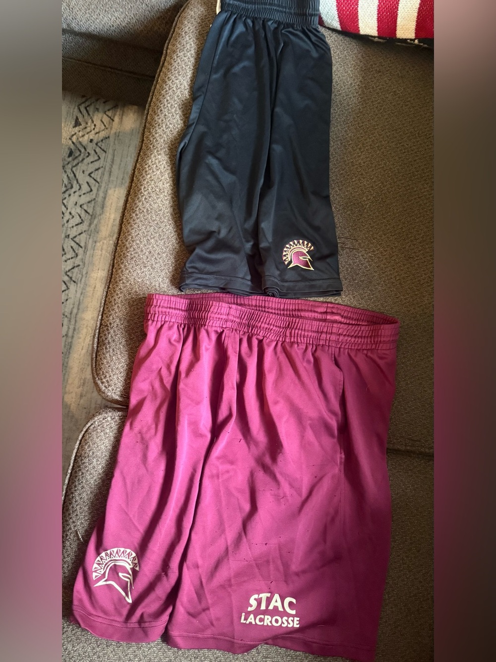 2 pairs of Lacrosse Athletic Shorts - Maroon and Black